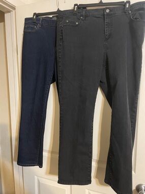 Lauren Ralph Lauren Straight-Leg Jeans in Black and Dark Blue 16W
